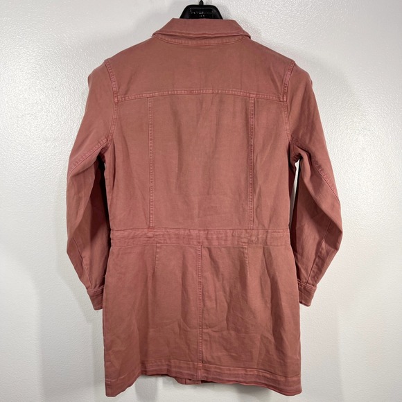 Faherty Jean Jacket‎ Dress Organic Cotton Brownie Button Front Long Sleeve Large - Picture 3 of 11